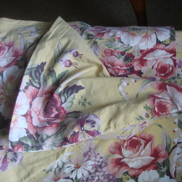 RALPH LAUREN Yellow Floral BROOKE KING Pillowcases (2) - Picture 6 of 9
